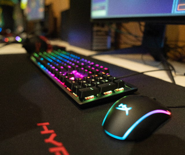 Students participating in scholastic esports
