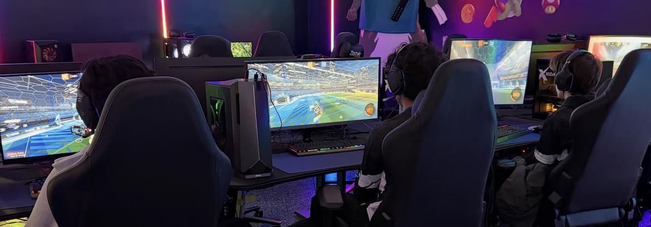 Students participating in an esports program